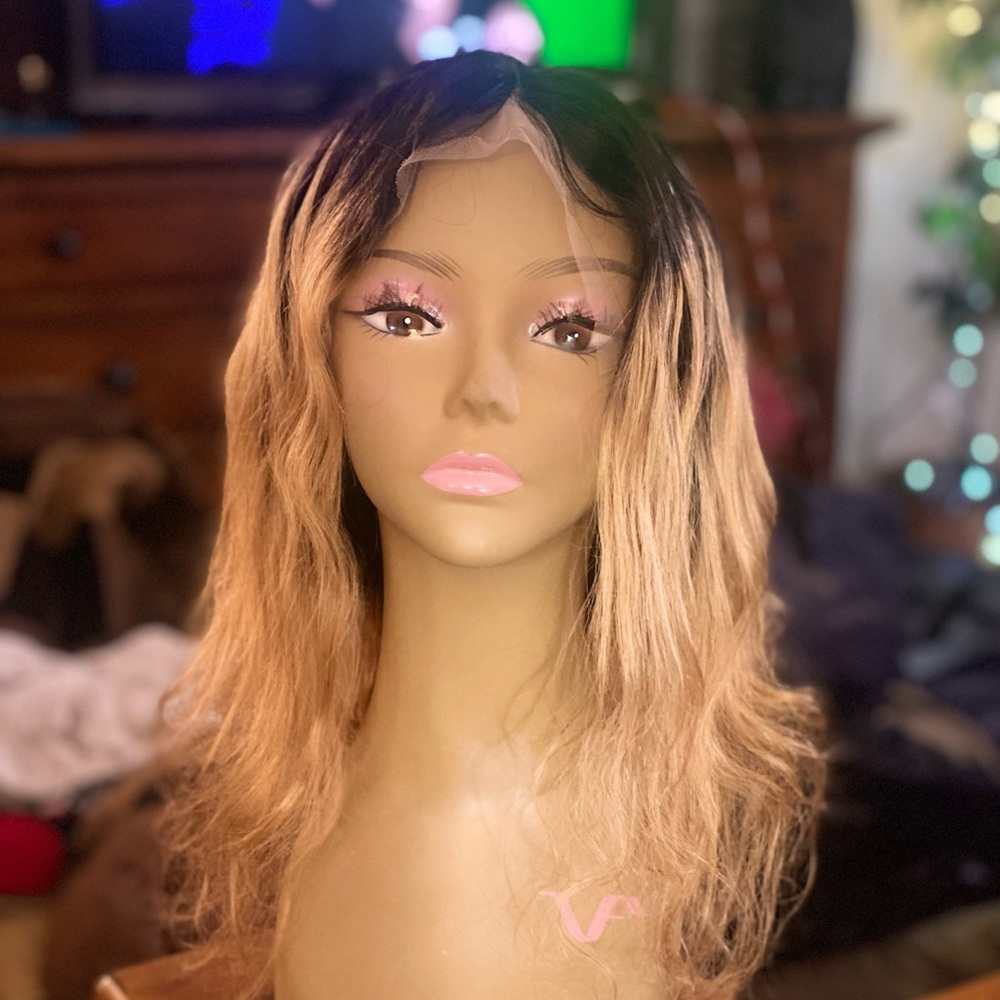 Ombre Black and Blonde Lace Front Wig